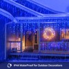Itopfox 400LED Blue Christmas Lights 32ft 75 Drops 8 Modes Waterproof Hanging Fairy String Lights for Outdoor Indoor Holiday Party Wedding Decor - 4 of 4