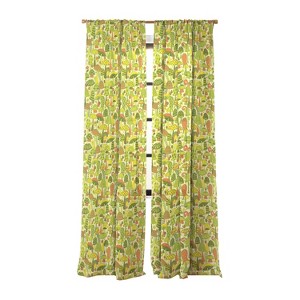 Jenean Morrison Many Mushrooms Green Set of 2 Panel Sheer Window Curtain - Deny Designs - 1 of 4