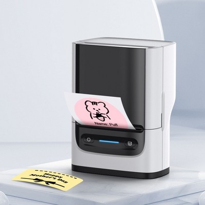 Label Maker Machine with Tape, FLEXYVA PM220-A Bluethooth Label Printer, 2 Inch Portable Thermal Printer for Small Business, White