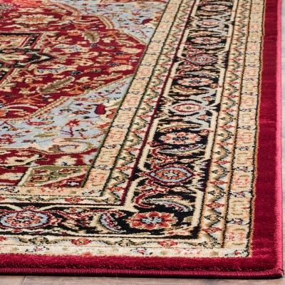 Lyndhurst Red and Black Floral Synthetic Area Rug 3'3" x 5'3"