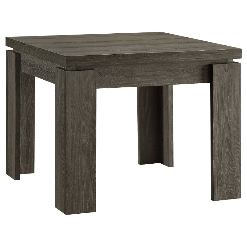 3pc Cain Wood Coffee Table Set Weathered Gray - Coaster, 4 of 6