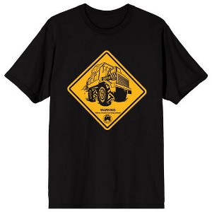 Tonka Warning Heavy Truck Turning Adult Black Crew Neck Short Sleeve T-shirt - 1 of 3
