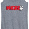 Women's - Disney - Mickey Red Hand Peace Sign Graphic Racerback Tank - 2 of 4