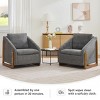 Modern Chenille Fabric Upholstered Accent Arm Chair,Comfy Leisure Wood Side Frame Armchair,Living Room Bedroom Reading Chair-Coolbibila - 3 of 4