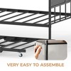 Daybed with Trundle, Metal Twin Size Day Bed with Stylish Headboard, Sofa Bed Frame with Pop Up Foldable Trundle Bed - 3 of 4