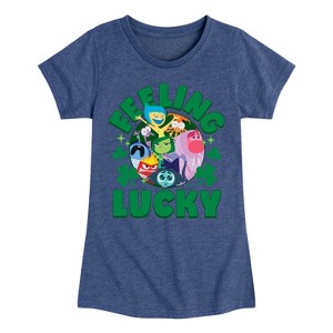 Girls' - Inside Out 2 - Inside Out Feeling Lucky Fitted Short Sleeve Graphic T-Shirt - 1 of 4