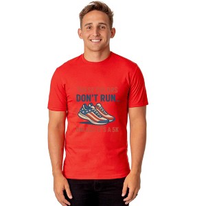 Men's 4th These Colors Don't Run Unless It's A 5K Patriotic Funny T-Shirt For Adults - 1 of 4