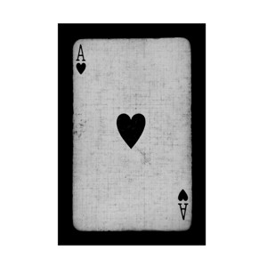 Tom Quartermaine 'Ace of Hearts Black and White' Canvas Art - 1 of 4