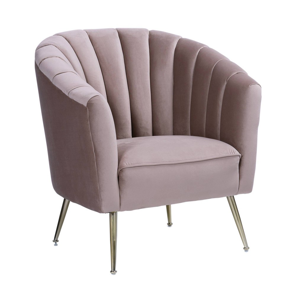 Photos - Chair Rosemont Velvet Accent  Blush - Manhattan Comfort