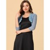 Allegra K Women's Elegant Ruffle Collar Sheer Floral Lace Crop Shrug - 2 of 4