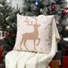 Christmas Decoration Pillow Covers 18 x18 Set of 4 Farmhouse Decorative Throw Pillows for Home Deer Rustic Xmas Tree Pillow Cases for Sofa Couch - 4 of 4
