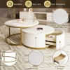 Anybear 31.5'' Modern Round Nesting Coffee Table Fluted with Drawer - 4 of 4