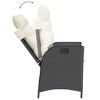 vidaXL - 7 Piece Patio Dining Set - PE Rattan, Black - Acacia Wood Table, Reclining Chairs, Cushions - 4 of 4