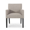 Coolbibila 1PC Modern Fabric Upholstered Dining Arm Chair,Wooden Rubberwood Legs Barrel Cushioned Living Room Kitchen Armrest Side Chair - 3 of 4