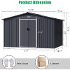 10x12FT Outdoor Metal Storage Shed with Lockable Door, Slanted Roof & Vents, Weatherproof Garden Shed, Large Capacity Tool Storage - 3 of 4