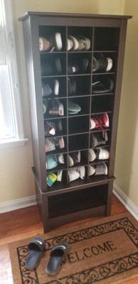 Espresso Tall Shoe Cubbie Cabinet