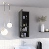 SEVOBAL Bathroom Storage Cabinets Multi-Functional Storage Cabinet, Dual Interior Shelves and Dual Open Shelves for Bathroom, Black, 22.4"*16.1"*5.9" - 2 of 4