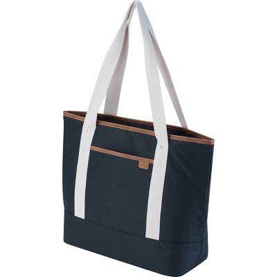 CleverMade Premium Malibu Tote Bag with Laptop Compartment - Navy