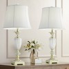 Vienna Full Spectrum Traditional Table Lamps 28.75" Tall Set of 2 Faceted Crystal and Brass White Bell Shade for Living Room Family Bedroom - 2 of 4