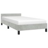 Bed Frame With Headboard Light grey Velvet, Plywood, Engineered wood - 4 of 4