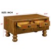 Sapphtopaz Coffee Table Home Decor Wood Rectangular Coffee Table with Rivet Decoration Legs and 4 Drawers for Living Room, Home Small Space - 4 of 4