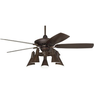52" Casa Vieja Retro Indoor Ceiling Fan with Light Kit LED Dimmable Remote Oil Rubbed Bronze Adjustable 5-Light for Living Room Kitchen - 1 of 4