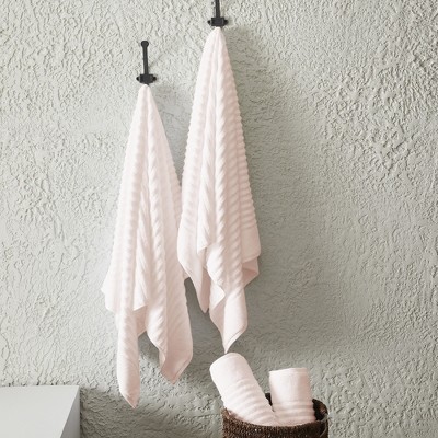 Blush Combed Cotton Ribbed Bath Towel Set for Kids