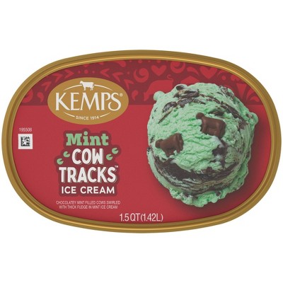 Kemps Mint Cow Tracks Premium Ice Cream - 48oz