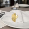 Unique Bargains Napkin Rings Curved Gingko Leaves Stainless Steel Gold Tone 1 Pc - 3 of 3