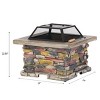 Coolbibila 28" Square Outdoor Concrete Wood Burning Fire Pit Table with Lid,Patio Fireplace Wood Burning Outdoor Garden,Backyard Fire Bowl - 4 of 4