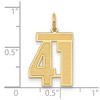 Black Bow Jewelry 14k Yellow Gold, Jersey Collection, Medium Number 41 Pendant - 2 of 3