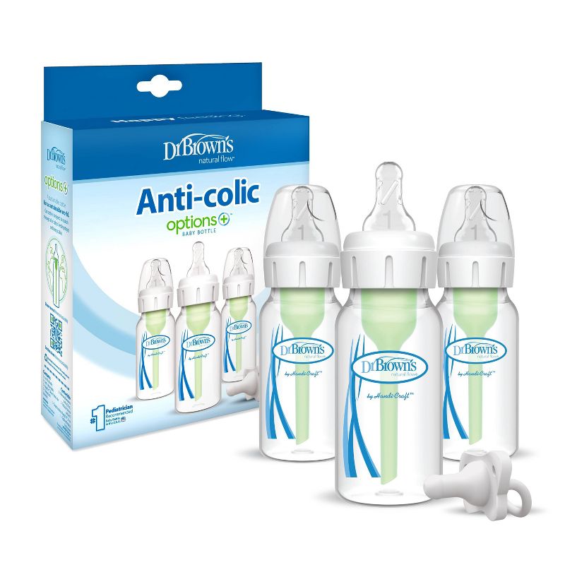 Dr. Brown&#39;s 4oz Anti-Colic Options+ Narrow Baby Bottle with Level 1 Slow Flow Nipple &#38; HappyPaci Pacifier - 0m+, 4 of 31