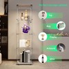 Multi-Purpose Tempered Glass Cabinet with Bluetooth LED Lighting, Lock, and Casters for Easy Mobility – Ideal for Living Spaces and Offices - 3 of 4