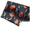 CTM Women's Halloween Pumpkin and Bat Holiday Print Lightweight Scarf - 4 of 4