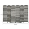 Vynxaria HOMCOM 6 Panel Room Divider, 6' Tall Folding Privacy Screen, Hand-Woven Freestanding Wall Partition - 3 of 4