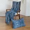 EY Essentials 50" x 70" Nerina Navy Blue Paisley Damask Cotton Throw - 3 of 4
