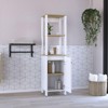 SEVOBAL Bathroom Storage Cabinets with Two Interior Shelves and Two Open Shelves for Bathroom Organization, Multicolored, 33"*22"*7" - 3 of 4