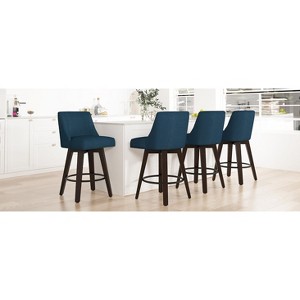 Dyonery Single Swivel Bar Stool with Back & Footrest, 26 Inch Counter Height Barstool for Kitchen Island - 1 of 4