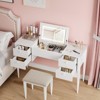 47" Makeup Vanity Desk with Mirror & Lights - 3 Lighting Modes - 5-Drawer Vanity Set with Chair - Stylish Cosmetic Storage for Bedroom - 2 of 4