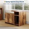 Cat Litter Box Enclosure, Wooden Cat Washroom Furniture with Barn Door, Hidden Litter Box Cover, Dog Proof Feline Litter Boxes, Kitty House - 3 of 4