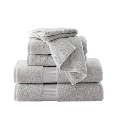 6pc Larue Turkish Cotton Bath Towel Set Silver - Makroteks : Target