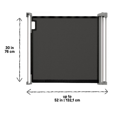 Black Retractable Mesh Baby Gate with Auto-Lock, 52" Wide