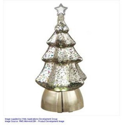 Ganz 8.5" Pre-Lit Silver Christmas Tree Tabletop Decor