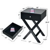 Costway Set of 2 X-Shaped Nightstand Side End Table Bedside Table w/ Drawer - image 3 of 4