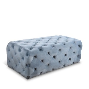 Meridian Furniture,Casey Velvet Ottoman/Bench - 1 of 4