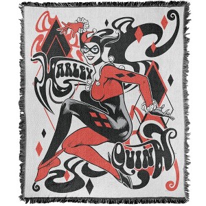Batman Harley And Diamonds Blanket 50"x60" Woven Tapestry - 1 of 4