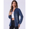 Allegra K Women's Trendy Long Sleeve Button Down Denim Shirt with Pocket - 4 of 4