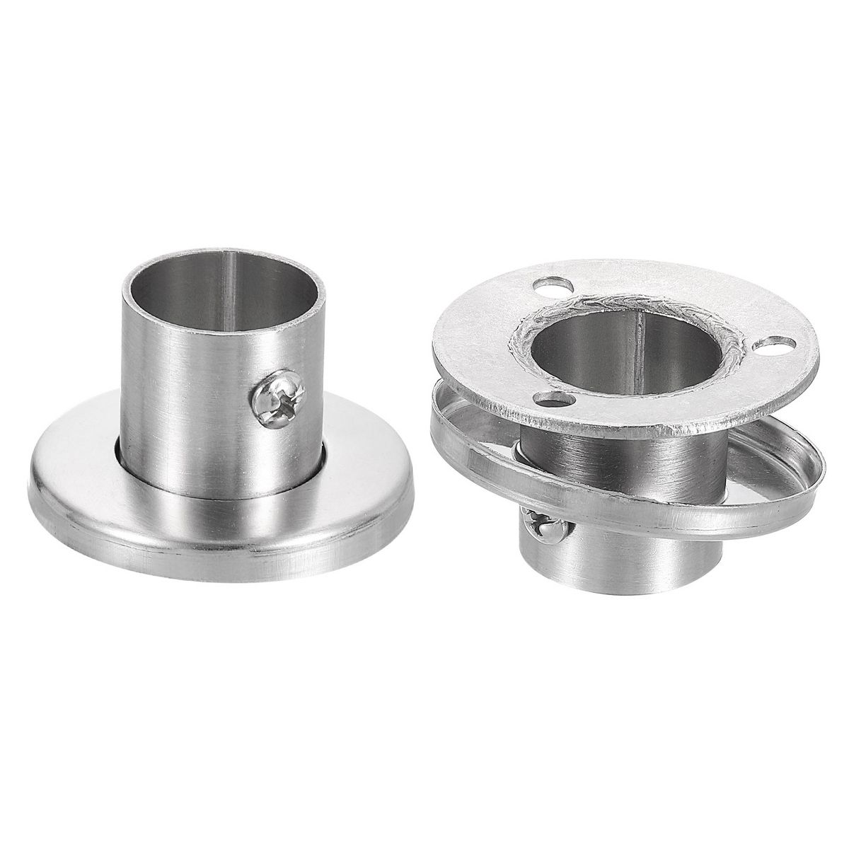 Unique Bargains Stainless Steel Brushed Finish Durable Rust Resistant High-Leg Closet Rod Holder with Cover 4 Pcs - thumbnail 8