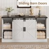 TV Stands for Living Room, Farmhouse Entertainment Center with Sliding Barn Doors, Television Stands with Large 4 Drawers & Bar Handles - 3 of 4