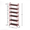 Aghana Digitals 6-Tier Slim Mobile Storage Cart with Lockable Wheels, 10" Width Metal Wire Shelving - 3 of 4